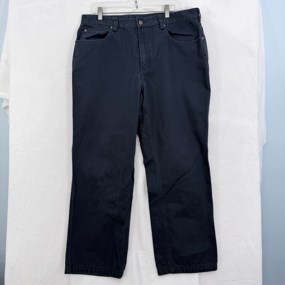 Duluth Chino Pants Mens 38x30 (36x28) Blue Workwear Canvas Heavyweight